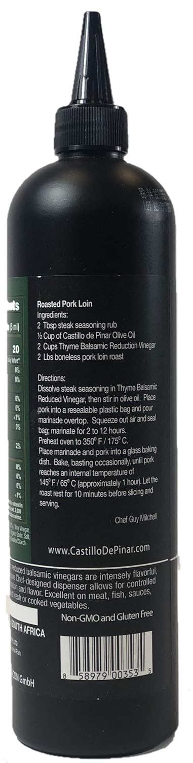 500ml Castillo de Pinar Thyme Balsamic Reduced Vinegar USDA Certified Organic, Non GMO