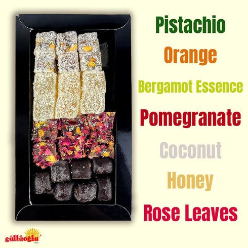 8.8oz 250gr (Pack 1), Guellueoglu Gourmet Delight Series: Sultans Confections Assorted Turkish Delight,
