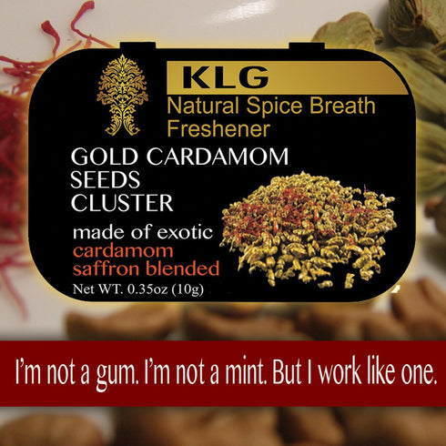 KLG Spice 4pk 10 Gold Cardamom Seeds Cluster Gram Natural Spice Breath Freshener