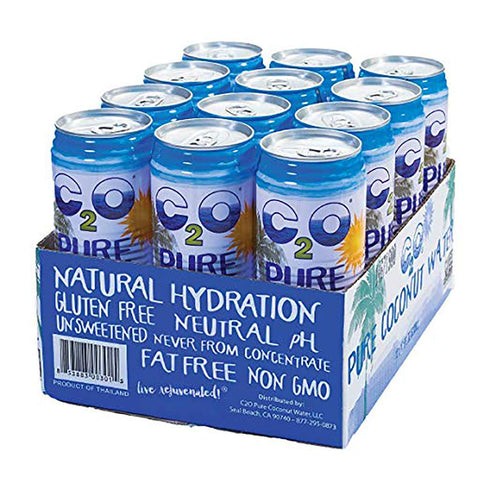 C2O 17.5 OZ (Pack 12) Pure Coconut Water with Mango | Plant Based | Non-GMO | No Added Sugar | Essential Electrolytes |