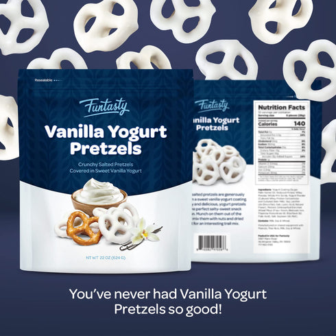 22 Pack Vanilla Yogurt Covered Pretzels - Ounce