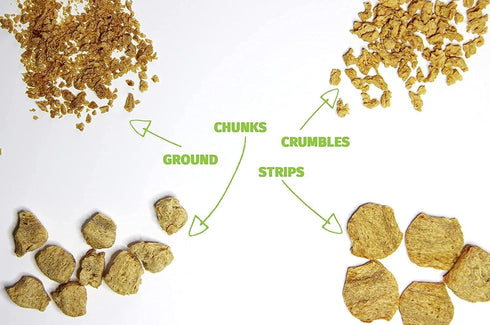 1 lb (Pack 2), Plant Basics - Hearty Plant Protein - Unflavored Chunks, of Non-GMO, Gluten Free, Low Fat, Low Sodium