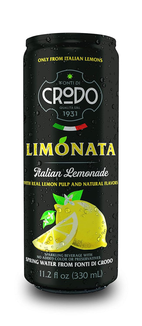 11.2 Oz. (Pack 24) Fonti Di Crodo Limonata, Italian Sparkling Lemonade, Cans