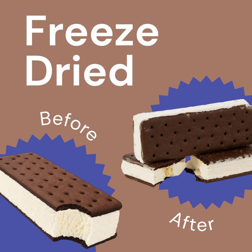 3 OZ) G-BOX Freeze Dried Ice Cream Sandwiches (Vanilla, | Freeze Dried Camping Food, NASA Space Dessert, Halloween