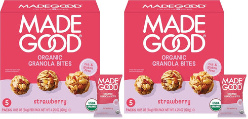MadeGood Organic Strawberry Granola Minis, 5ct x 0.85oz (Pack of 2)