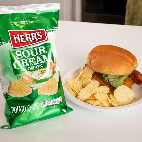 1.5oz (Pack 24 Herr's Sour Cream and Onion Potato Chips of bags)