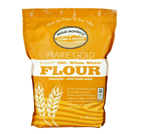 Prairie Gold Wheat Montana 100% Whole Wheat Flour (Pack of Two 5 Lb. Bags)