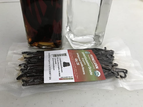 FITNCLEAN VANILLA 26 Organic Madagascar Vanilla Beans Extract, Grade B, 4.5" - 5.5", Certified USDA Organic