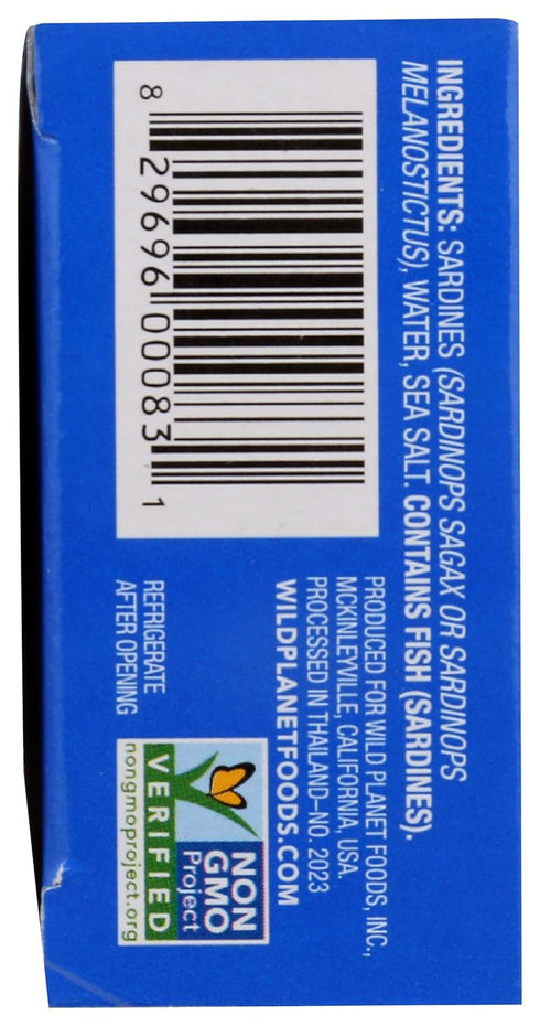 3rd 4.4 Packaging Wild Planet Wild Sardines in Water, Sea Salt, Tinned Fish, Sustainably Wild-Caught, Non-GMO, Kosher