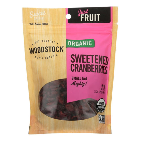 Woodstock Organic Cranberries - Sweetened - Case of 8-5.25 oz.