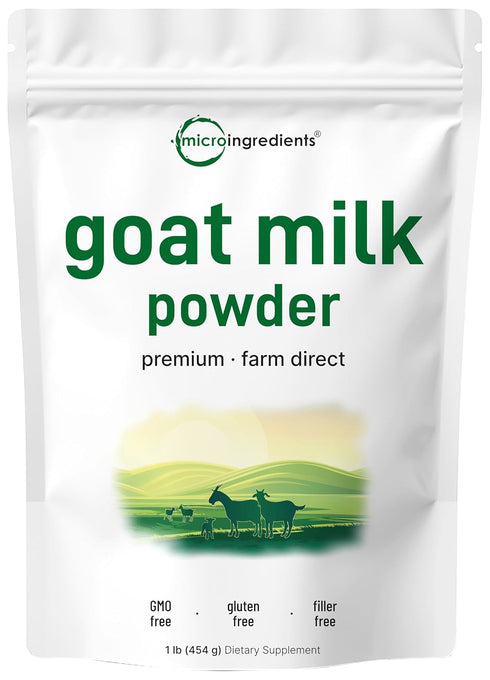 Micro Ingredients Goat Milk Powder, 1 Lb | Grass-Fed Australian Source |