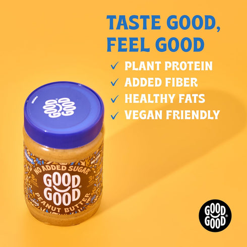 16 oz 450g (Pack 1) GOOD GOOD Crunchy Peanut Butter Keto Friendly - Low Carb & No Added Sugars - Vegan - No