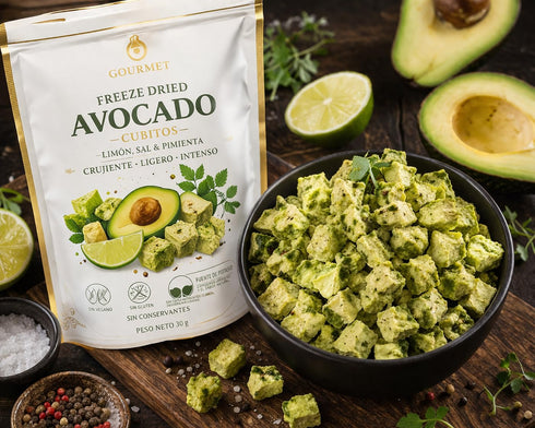 Generic Gourmet Freeze-Dried Avocado Cubitos, Lemon Salt & Pepper Flavor, No Preservatives, 30g