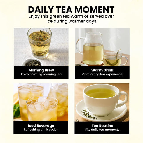 4oz, Herb To Body Young Hyson Green Tea Camellia Sinensis Loose Leaf Green Tea Leaves for Herbal Tea Loose Leaf Brewing