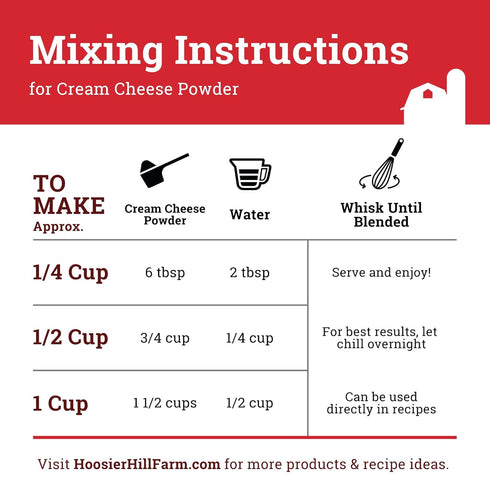 1LB (Pack 1) Hoosier Hill Farm Cream Cheese Powder