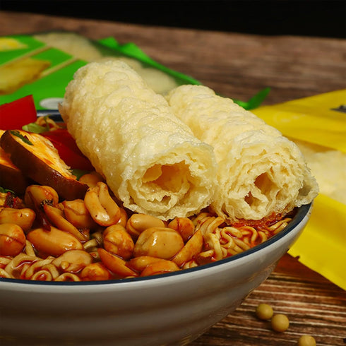 SPFLAUFR 4.23oz, 120g (10 Bean curd roll Piel de tofu seca,Rollos de piel de tofu crujiente, Tofu skin, Bean skin Roll