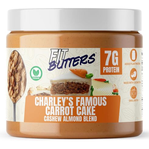 Fit Butters Charley's Famous Carrot Cake Cashew Almond Butter (Vegan) Spread -