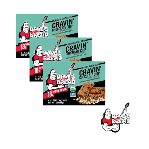 Dave's Killer Bread Cravin' Chocolate Chip Snack Bars, 4 CT with Branded