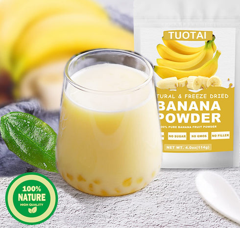 TUOTAI Powder,4 Nature Banana Fruit Ounces,Freeze Dried Banana Powder for Cake, Drinks and Baking Food