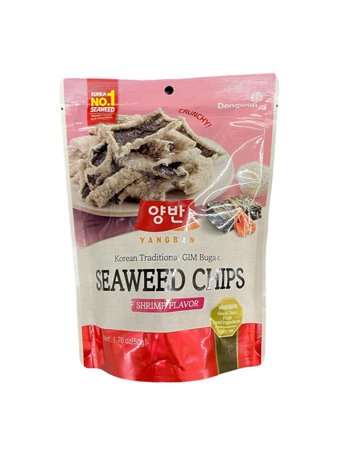 21 Yangban Seaweed Chips Shrimp Flavor - Crunch with Seafood Twist 1.76 Oz
