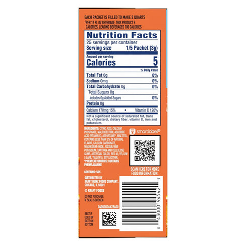 (20 Packets, 4 5) Crystal Light Classic Orange with Vitamin C & Calcium Drink Mix Pitcher Canisters