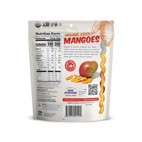 3oz (Pack 1), Packaging Made in Nature Organic Dried Mangoes, Non-GMO, Gluten Free, Unsulfured, Vegan Snack, of May