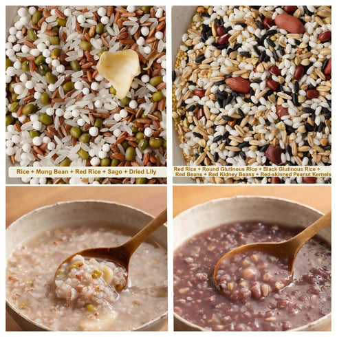 7 95g/P Whole Grain Porridge, Nutritious Breakfast Porridge, different Combinations, Mung Bean Lily Porridge/Red Rice