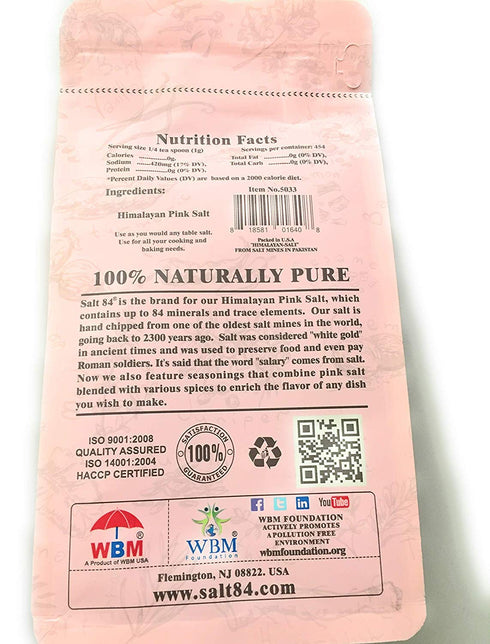 84 1 (Pack 1) SALT Himalayan Chef Pink Salt, Fine Grain, Pound