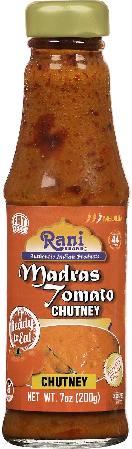 Rani Madras Tomato Chutney 7oz (200g) Glass Jar, Ready to eat, Vegan