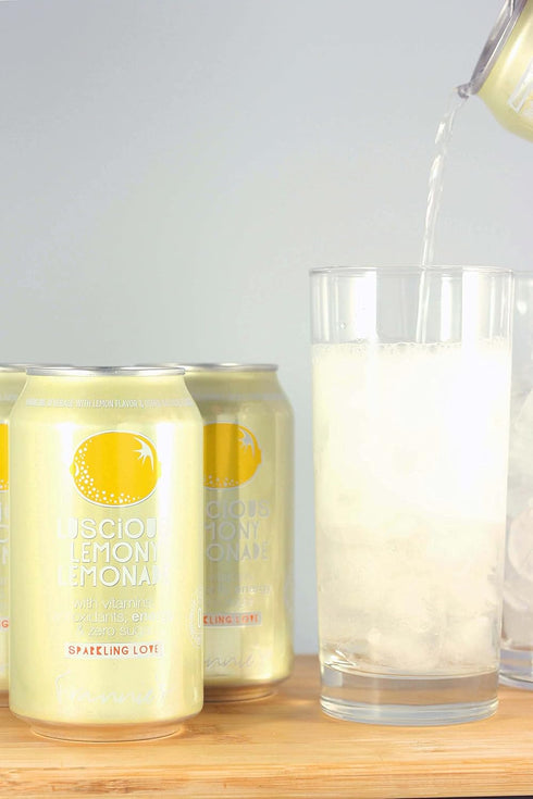 AmishTastes 12 Oz. 24) Frannies Sparkling Luscious Lemony Lemonade, Protected With High-Density Foam, (Case