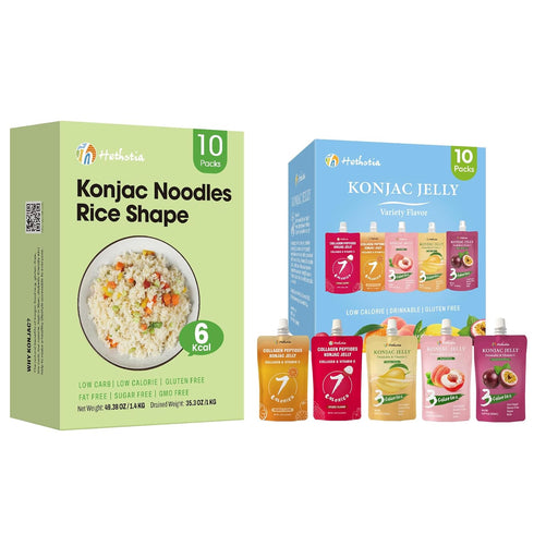 Hethstia Konjac Rice, Konjac Jelly Drinkable Pouch Variety Pack, Keto, 20 Pack,