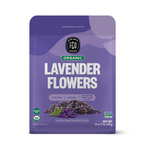 FGO Organic Dried Lavender Flowers, Extra Grade Dried Buds, Imported From France