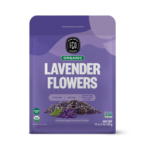 FGO Organic Dried Lavender Flowers, Extra Grade Dried Buds, Imported From France