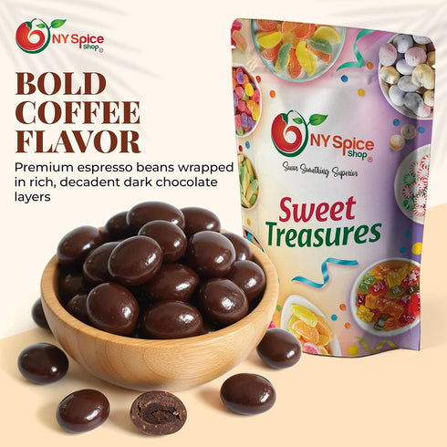 3 NY Spice Shop Dark Chocolate Espresso Beans - Pound Bulk Chocolate Espresso Beans Candy - Party Favor Chocolates