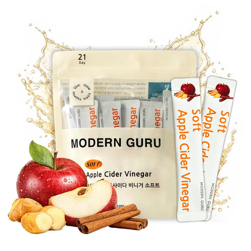 MODERN GURU Apple Cider Vinegar Packets with the Mother ACV Drink Sticks | 93%