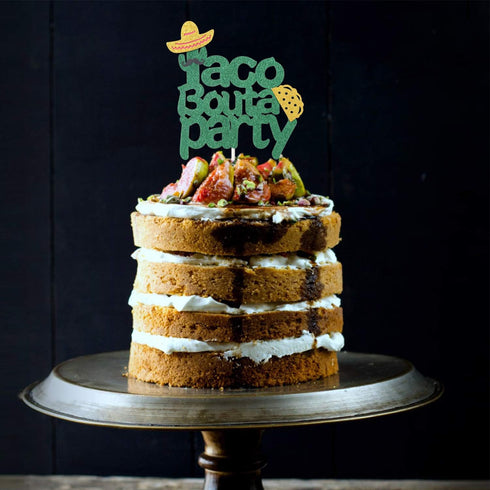 PANHUI Taco Bout A Party Cake Topper,Mexican Fiesta Theme Birthday Baby Shower Wedding Bachelorette Party Decoration