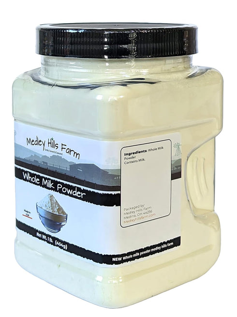 Whole Milk Powder by Medley Hills Farm, 1 lb Reusable Container - Great for Baking, Product of USA