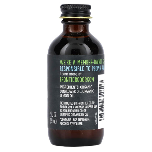 Frontier Co-op Organic Lemon Flavor, 2 Ounce Glass Jar for Desserts, Smoothies, Tea, and More