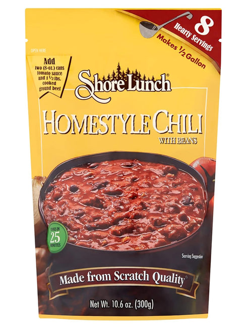 Shore Lunch 10.6 oz (Pack 6) Homestyle Chili with Beans Soup Mix