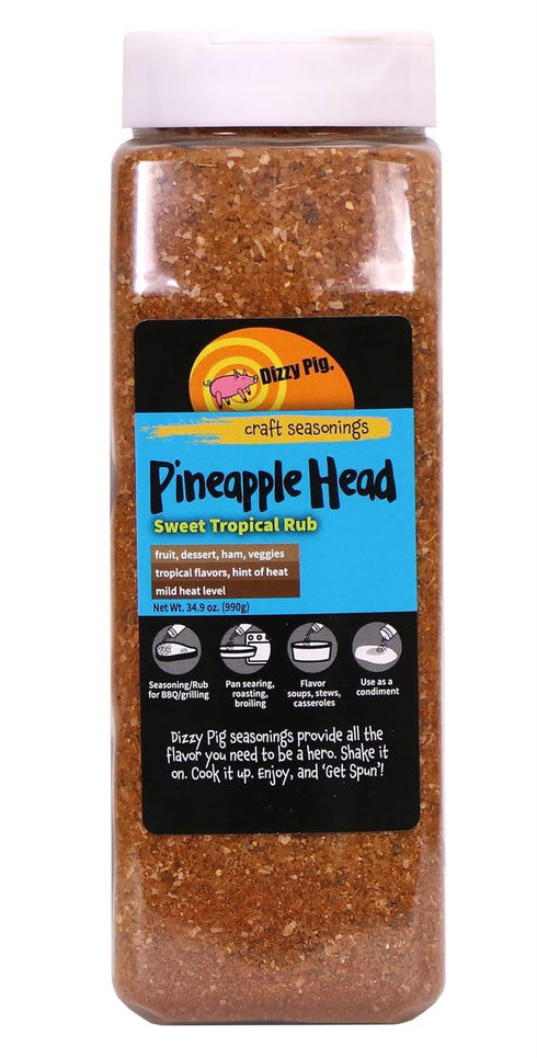 Dizzy Pig Pineapple Head Savory Sweet Tropical Seasoning Rub (Quart Shaker) -
