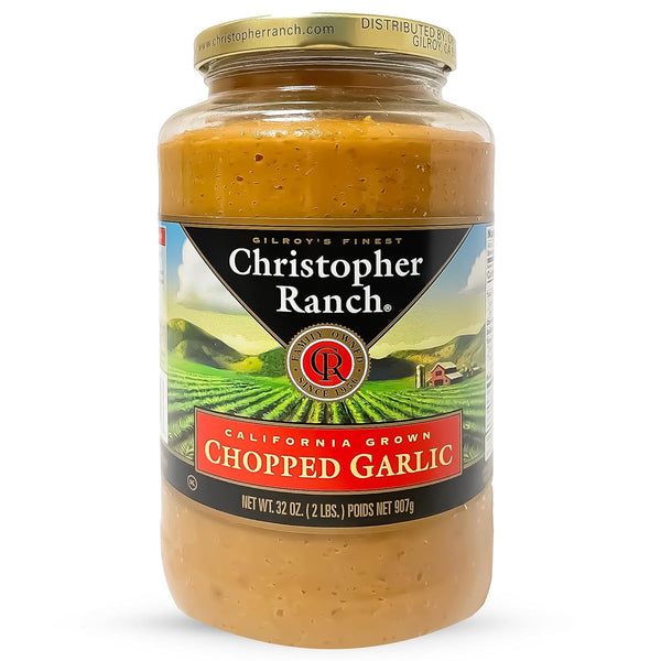 Christopher Ranch Chopped Garlic in Olive Oil, California-Grown Fresh, Ready-to-Use, Premium Quality,