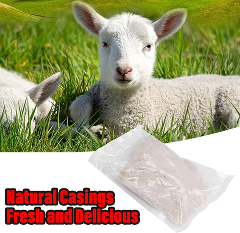 Xcello 90m Salted Sheep Sausage Casing, Length for Delicious Homemade Sausages in Home Kitchen