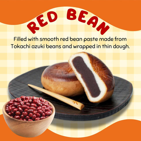 Aki Foods Japan (5 Hokkaido Anpan Red Bean Flavor by Traditional Japanese Sweet Bread | Japanese Wagashi, Asian Bread