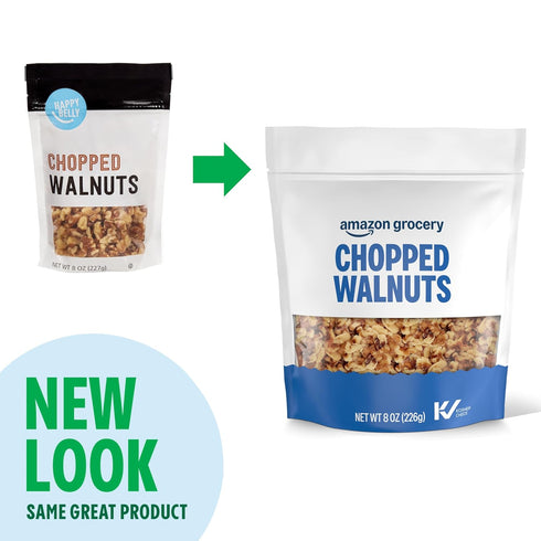 8 Oz Packaging Amazon Grocery, Chopped Walnuts, (Previously Happy Belly, May Vary)