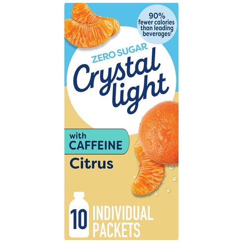 Crystal Light Drink Mix with Caffeine, 10 Packets, for Convenient On-the-Go Flavorful