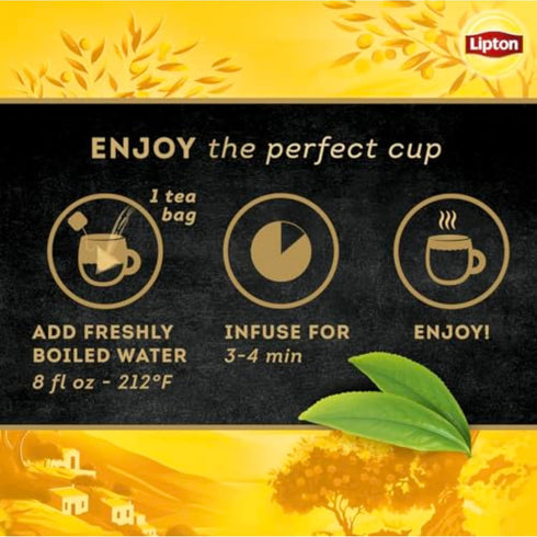 80 (20ct Pack 4) Lipton Black Tea Peach Mango, Pyramid Tea Bags, Flavored Teabags for a Refreshing Cup of Tea, Total