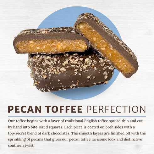 (5 Chapel Hill Pecan and Dark Chocolate Toffee, Natural and Gluten Free, Delicious Toffee Squares Ounce)