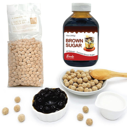 Fanale Brown Sugar Boba Tea Kit with Boba Pearls, US Boba Co