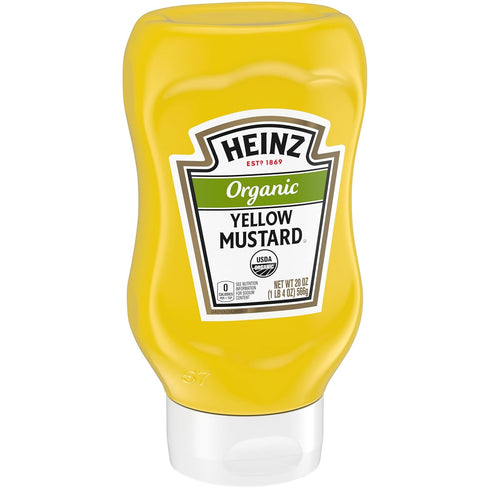 (20 oz Pack 6) Heinz Organic Yellow Mustard Bottles