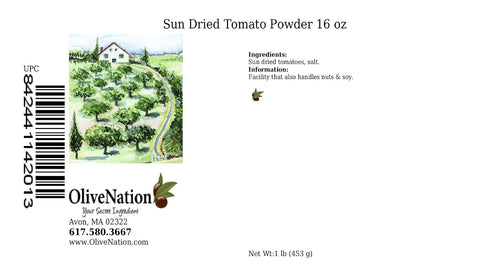 16 OliveNation Powdered Sun Dried Tomato, Taste, Aroma, and Color of Ripe Tomatoes for Cooking, Baking, Mixes, Non-GMO
